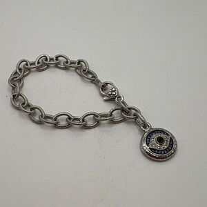 Judith Ripka Sapphire and Sterling Evil Eye Bracelet